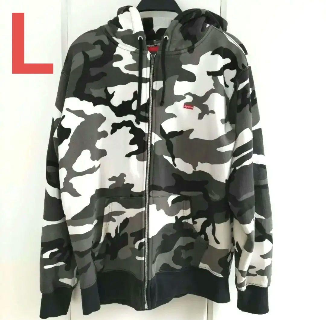 Supreme スモールボックスロゴ ジップアップパーカー スノーカモ 迷彩