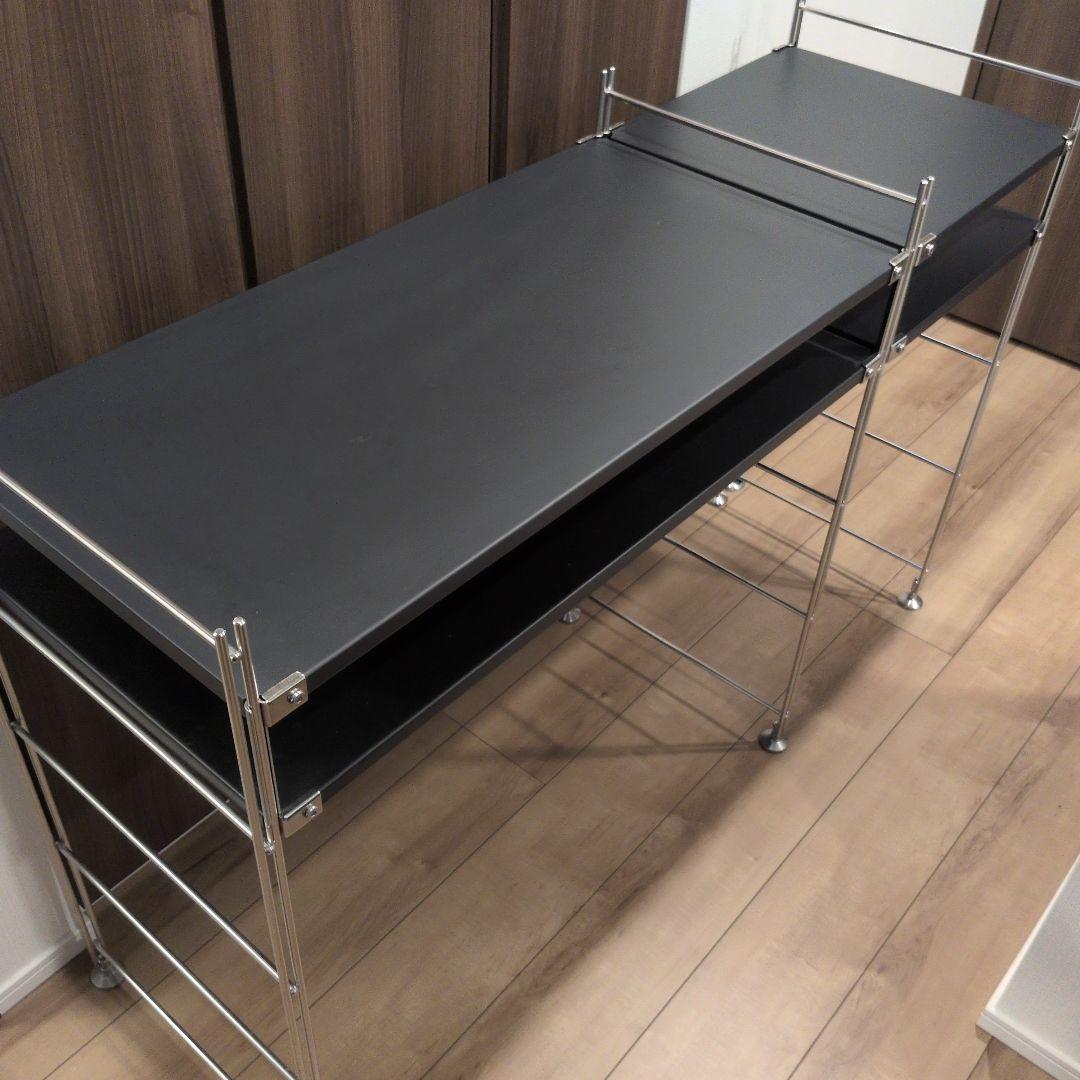 無印良品 ステンレスユニットシェルフ ダークグレー 帆立 棚 机