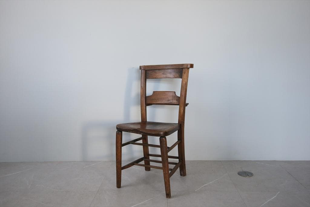 英国アンティーク木製チャペルチェア/チャーチ/ダイニングイス(91-224)