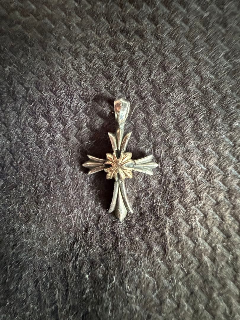 クロスネックレス K10×シルバー925 コンビ