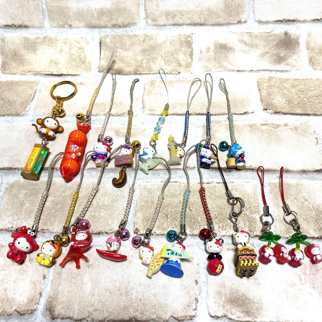 ★ハローキティ★ご当地 ストラップ ★おみくじキーホルダー★18個セット★