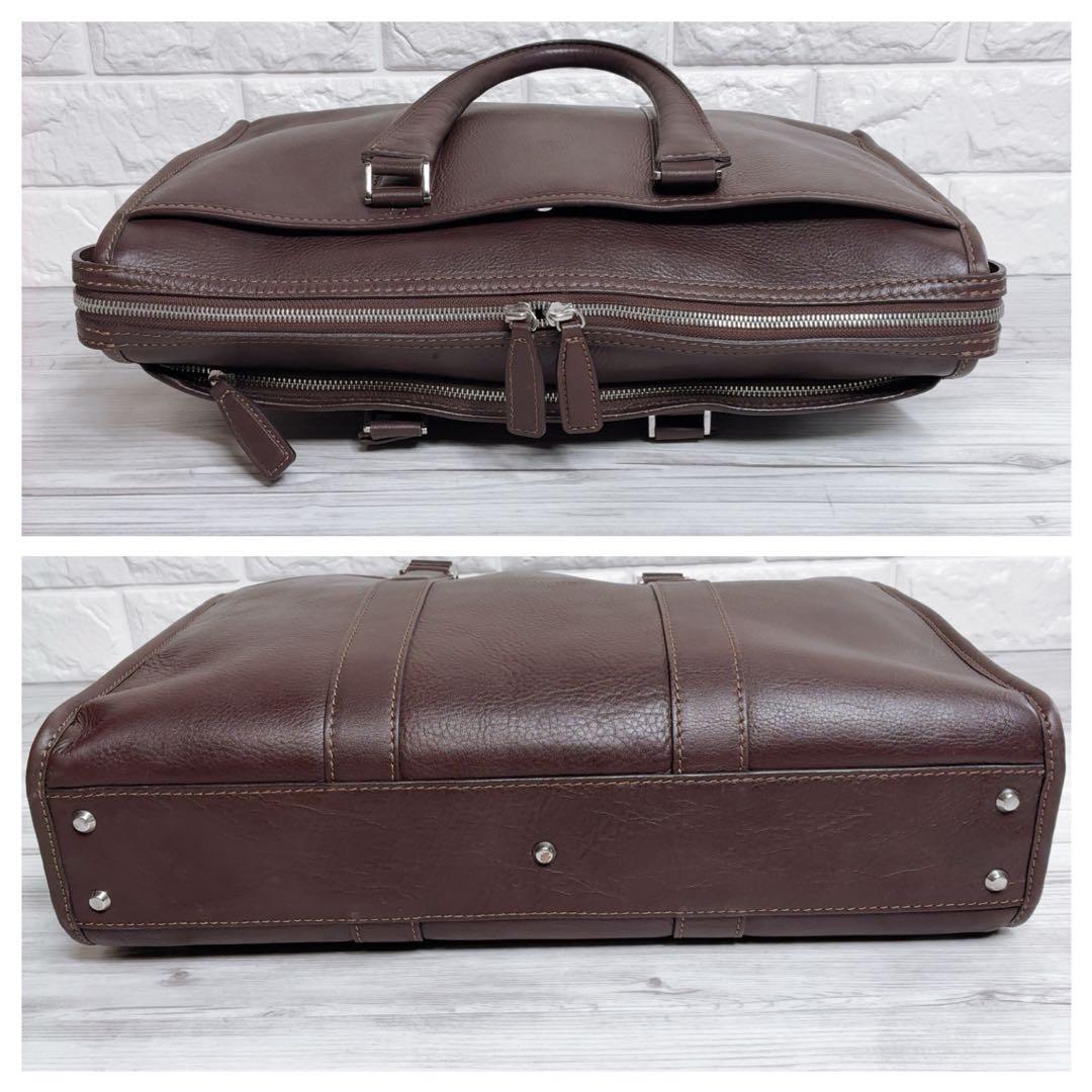 土屋鞄 プロータ ビジネスバッグ レザー シボ革 ブラウン 茶 ブリーフ