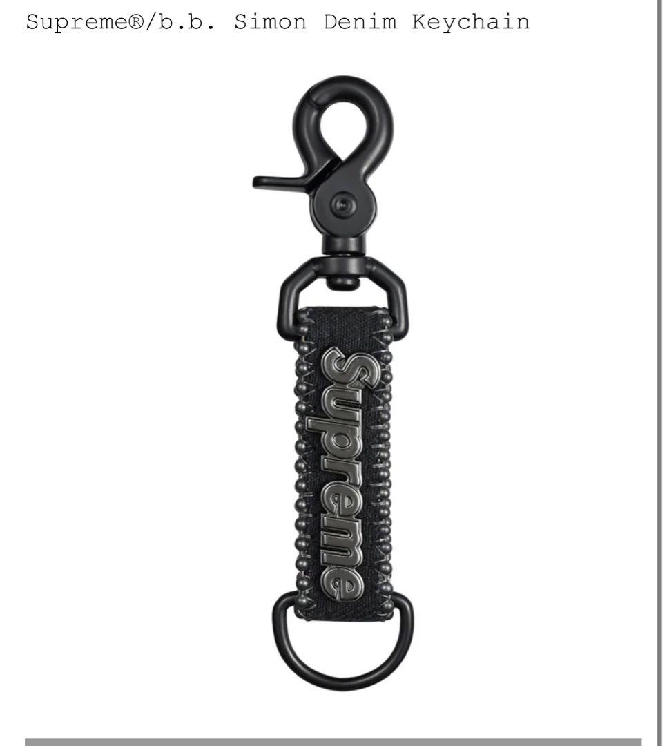 小物 supreme b.b simon denim keychain black