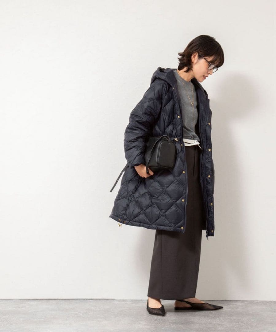 新品！NOLLEY'S 【TAION/タイオン】別注ミドル丈Aラインフードダウン