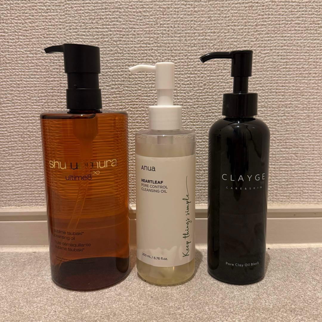 クレンジングオイル3本セット　shuuemura・anua・CLAYGE