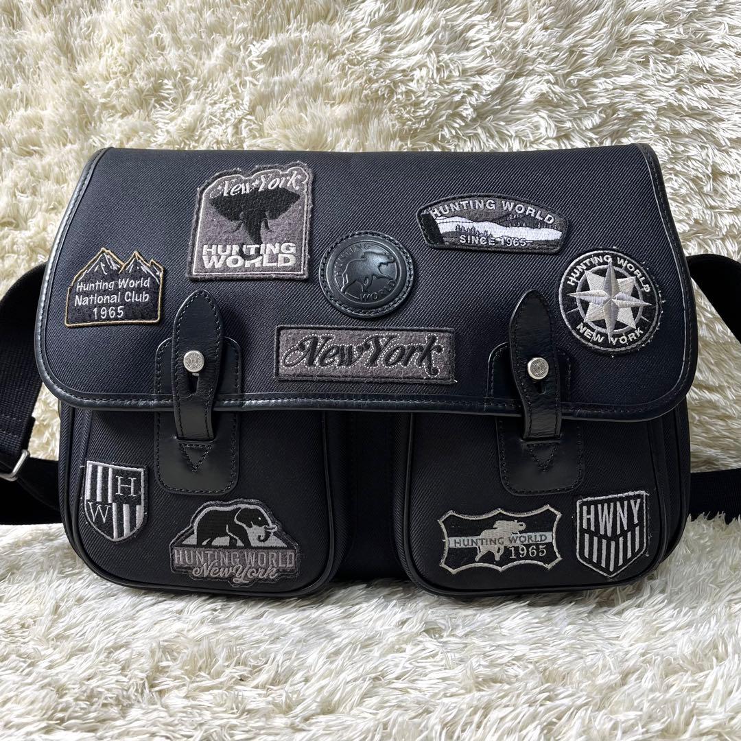 希少】 ハンティングワールド ショルダーバッグ サファリ ワッペン