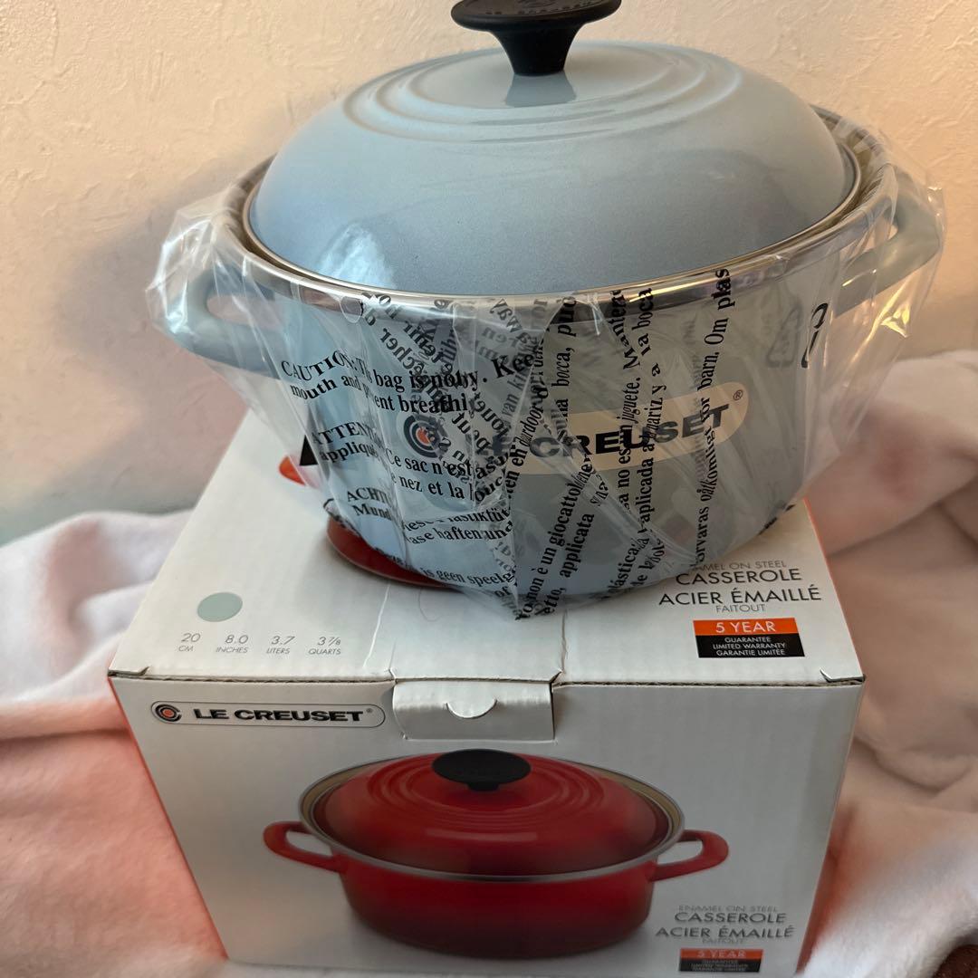 LE CREUSET コースタルブルー　20センチ ココット・ダムール ループ コースタルブルー (シルバーツマミ) | 結婚