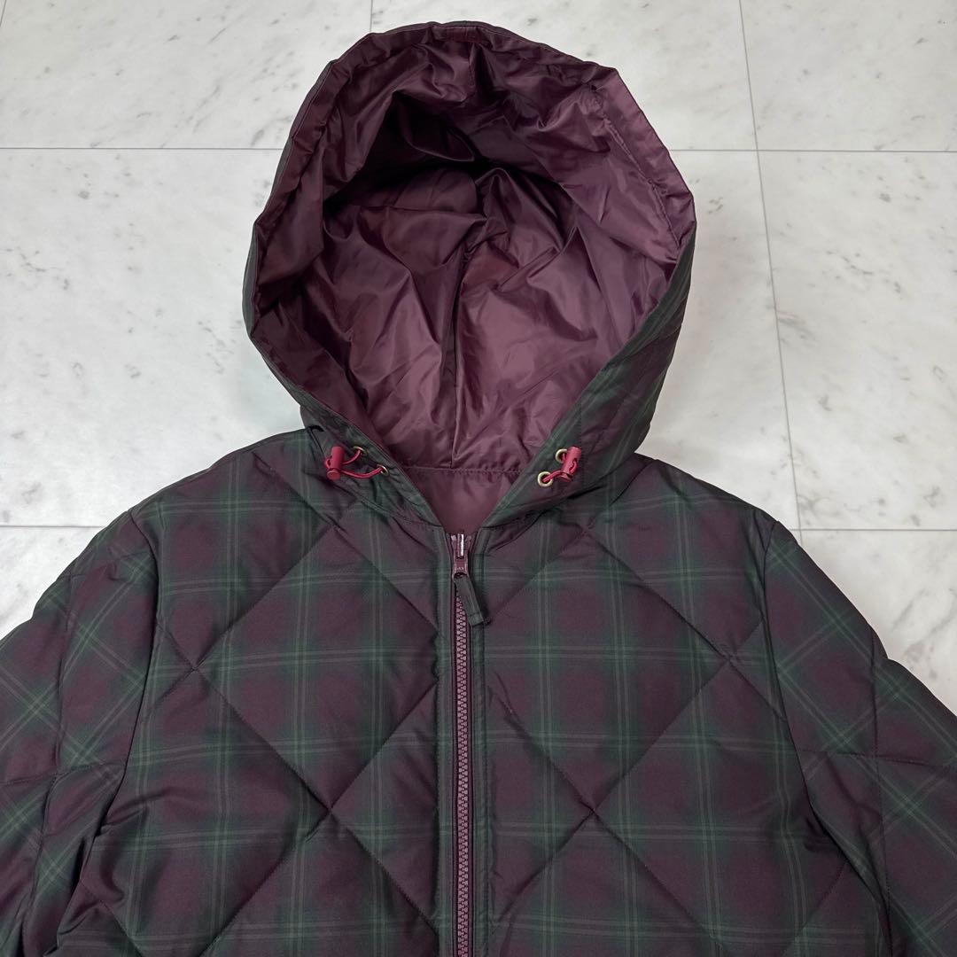美品 マドモアゼルノンノン リバーシブルダウンジャケット チェック L