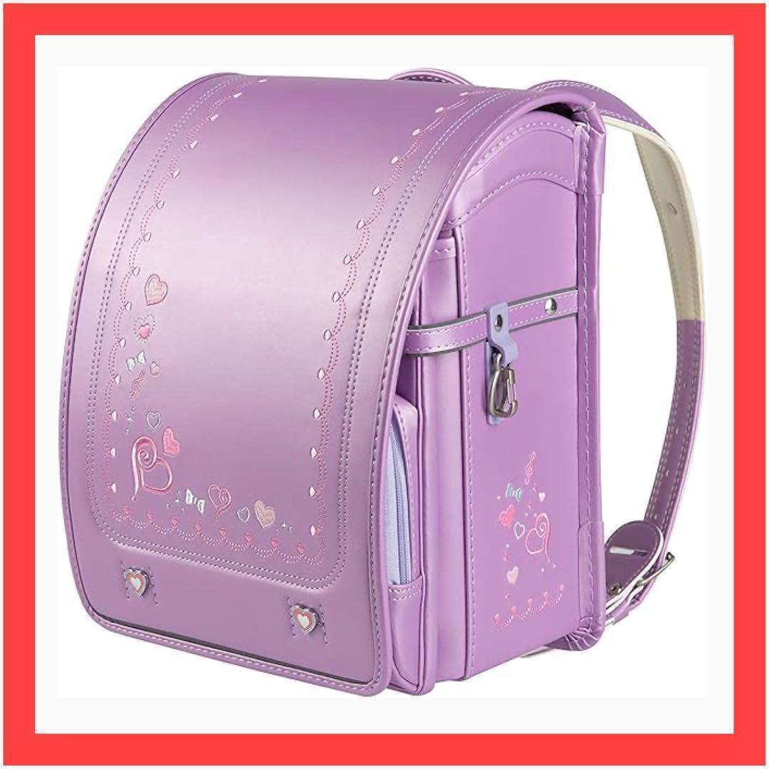 【新品未使用】ランドセル パープル 女の子 大容量 軽い 強化レザー 撥水 最大41%☆3/5限定 当店限定 正規品6年保証 ランドセル 2025年 男の子