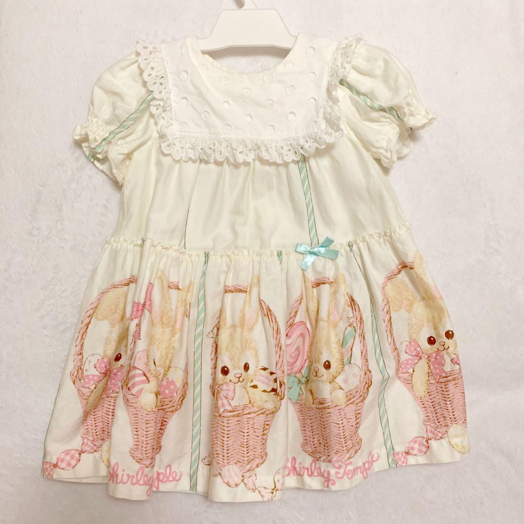 シャーリーテンプル　ワンピース　半袖　バニー　バスケット　うさぎ