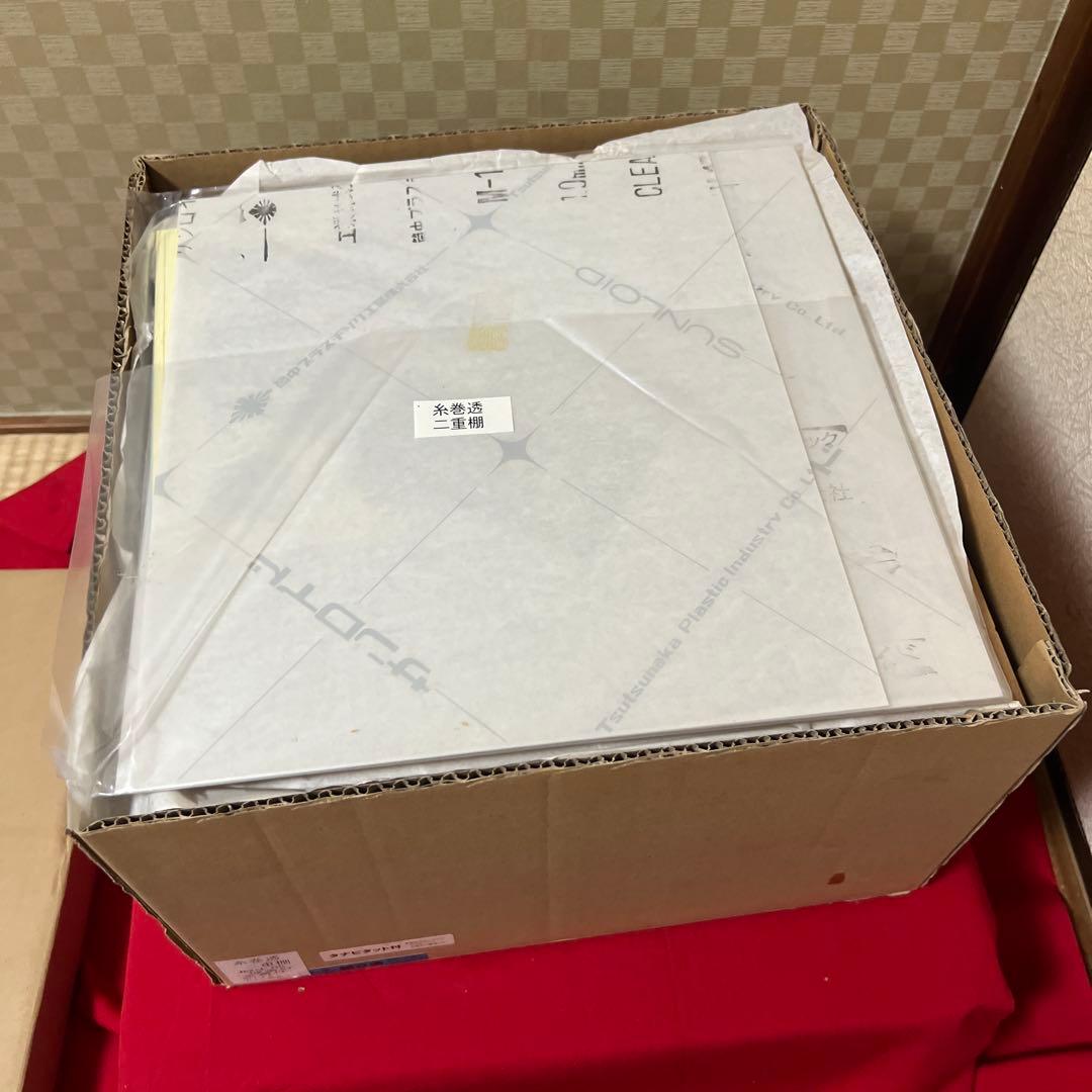 未使用超美品　惺斎好 桐木地 糸巻透二重棚 表千家 茶道具 江岑棚 覚々斎好写 小林幸斎作 表千家 茶道具 棚 桐製 木地棚 茶の湯