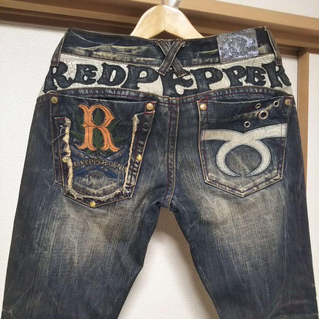 RED PEPPER フレアデニム ブーツカット 刺繍 y2k お兄系 - メルカリ