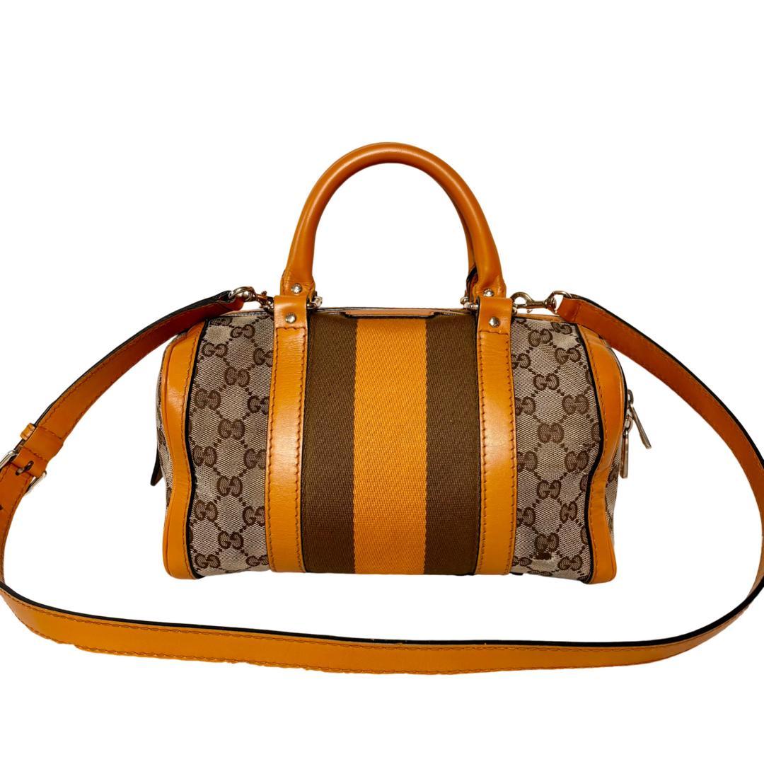 GUCCI グッチ　GGキャンバス　ボストンバッグ　２way　シェリーライン