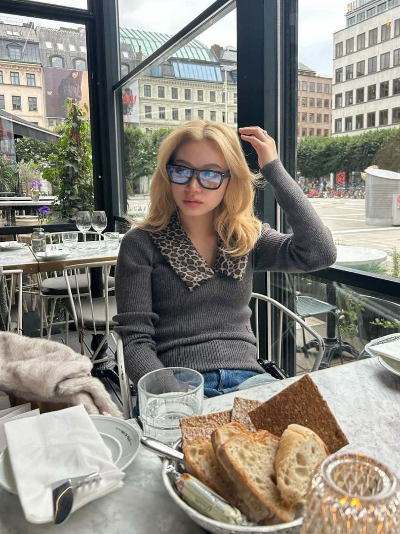 Bibiy CHER LEOPARD KNIT GRAY