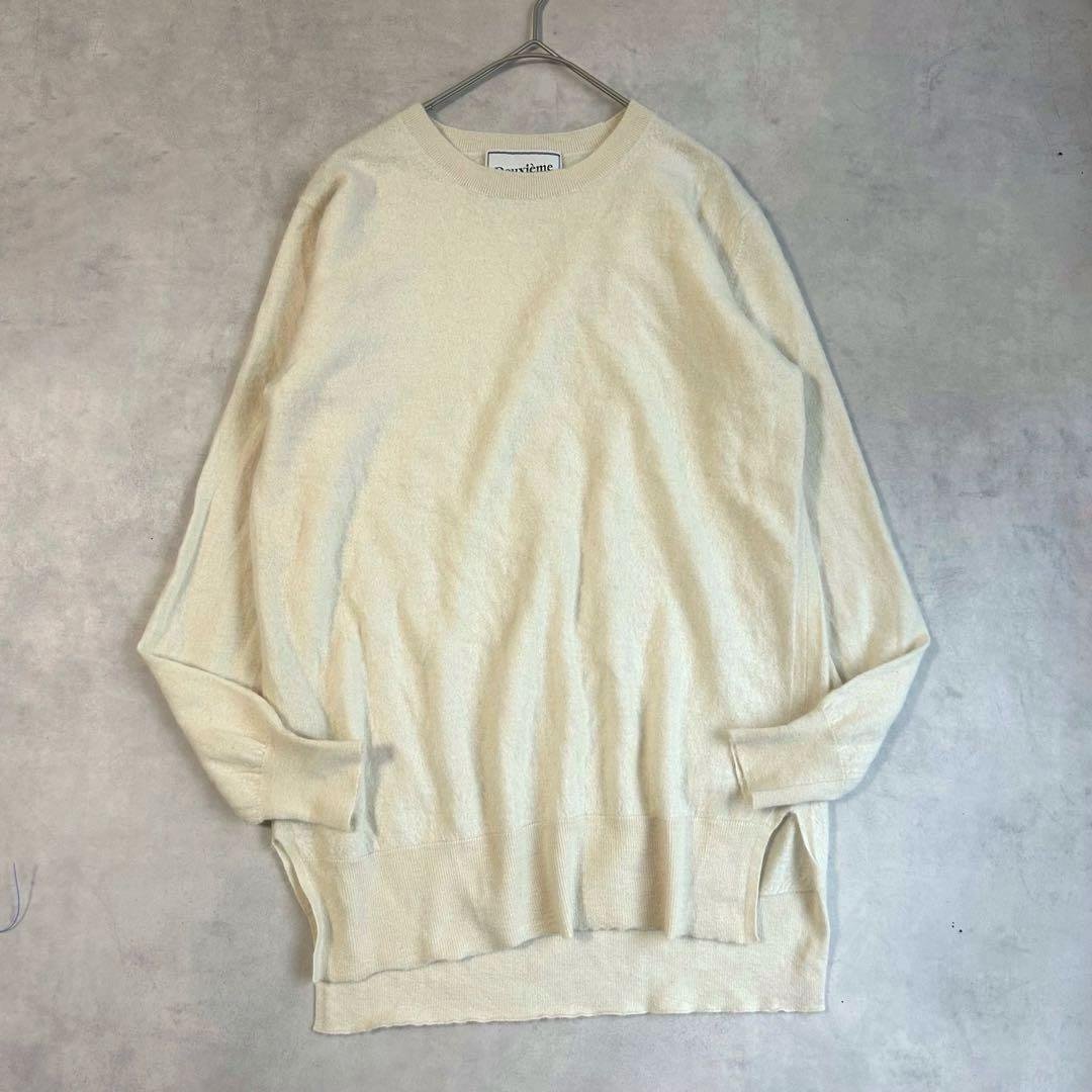 ドゥーズィエムクラス カシミヤ100%ニット プルオーバー クルーネック 白