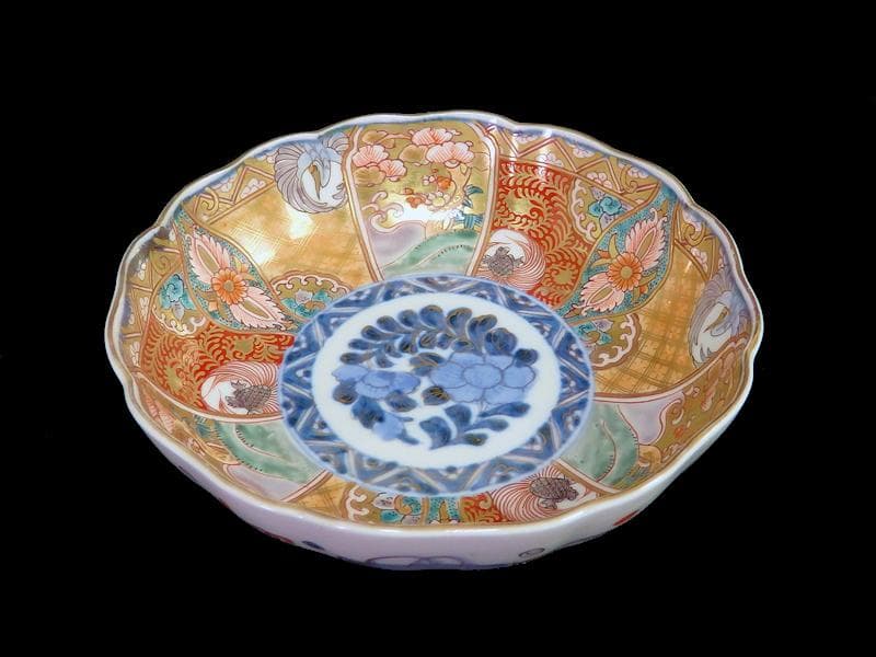 古伊万里 金襴手 松竹梅に鶴亀の図 膾皿 5客 D942AS-BNu