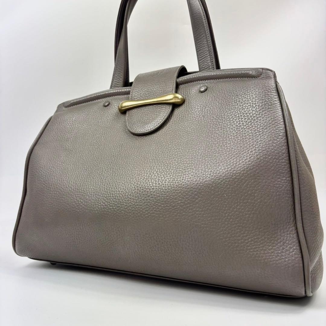 美品トフアンドロードストーン トートバッグ マスタッシュ レザー グレージュ