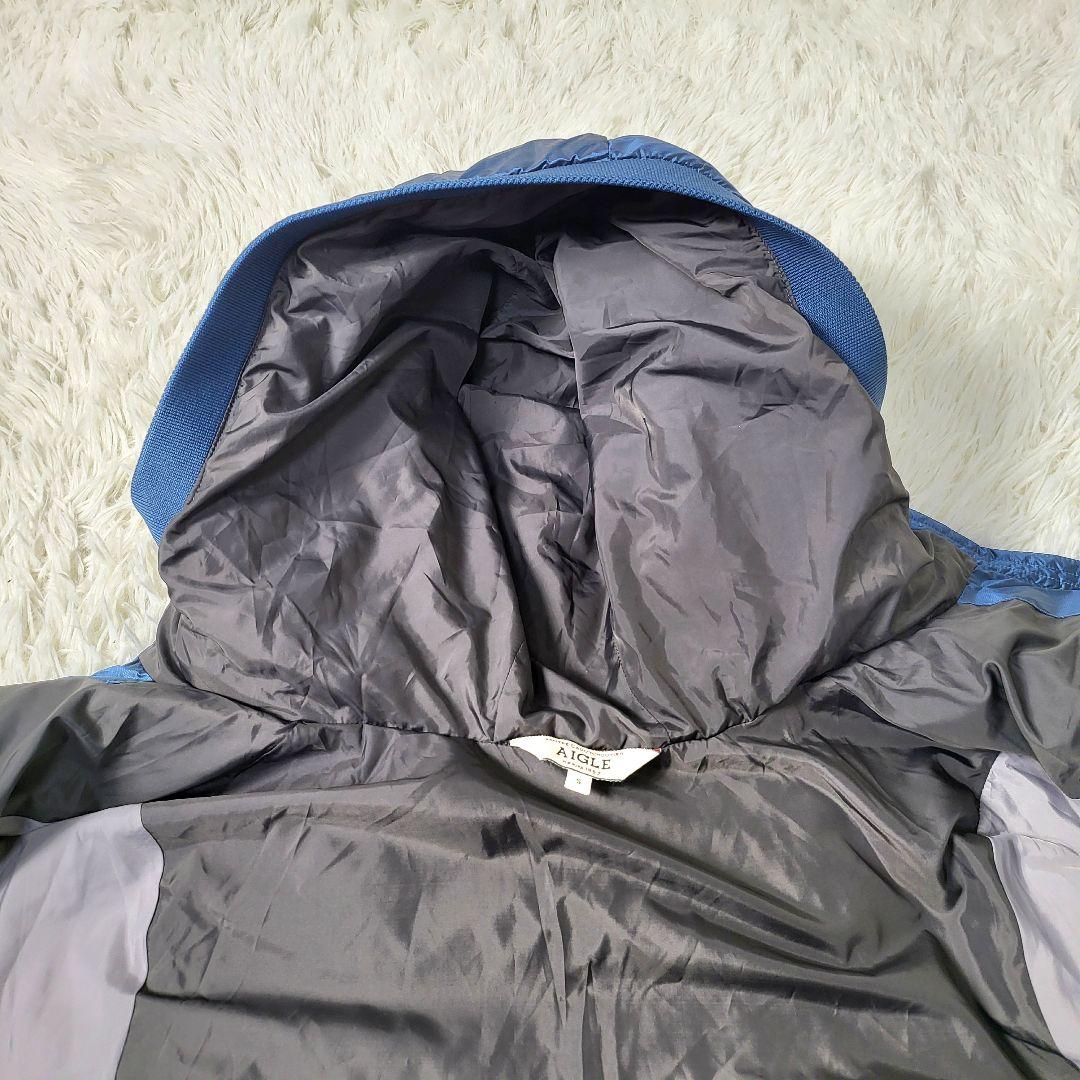 極美品】AIGLE バベリーポンチョダウン ブルー S - メルカリ