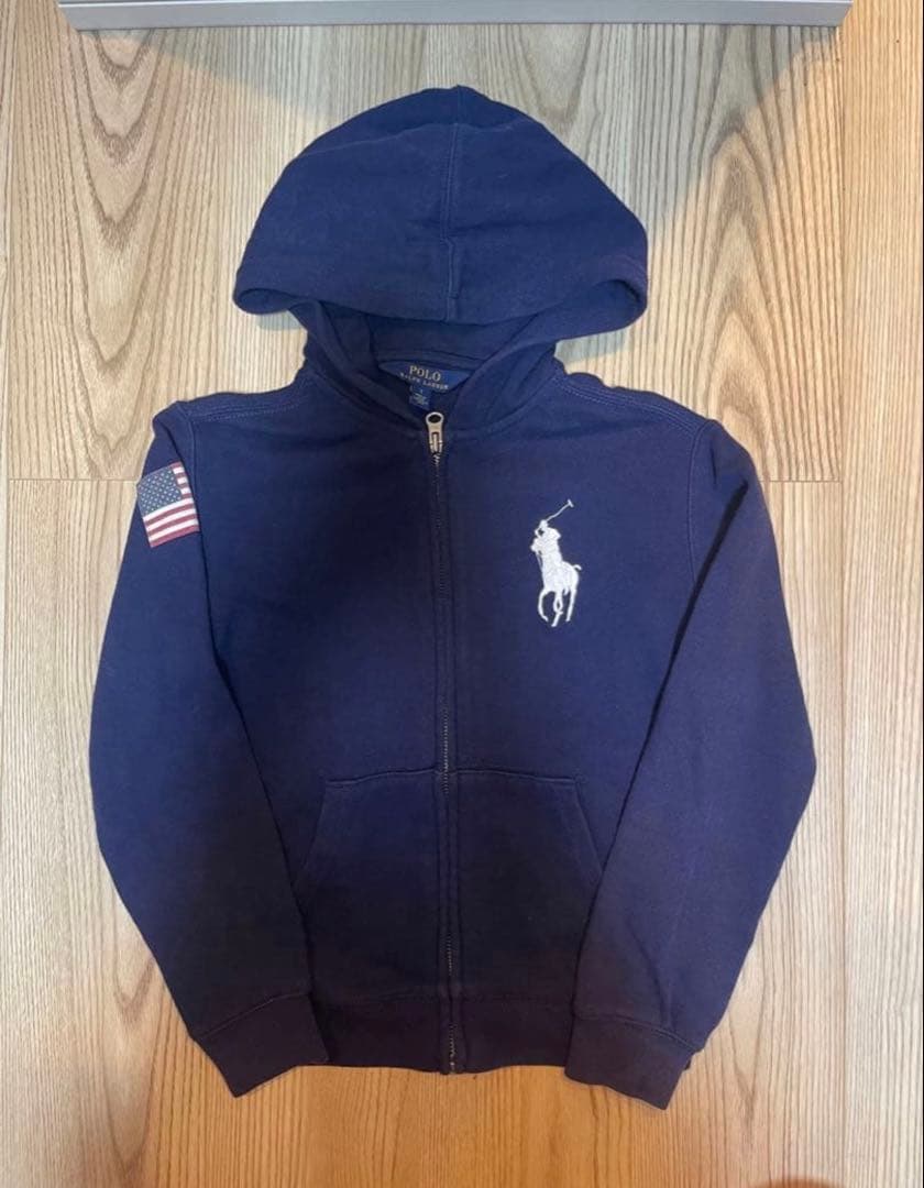 ポロラルフローレン ビッグポニー 刺繍 ジップパーカー 星条旗