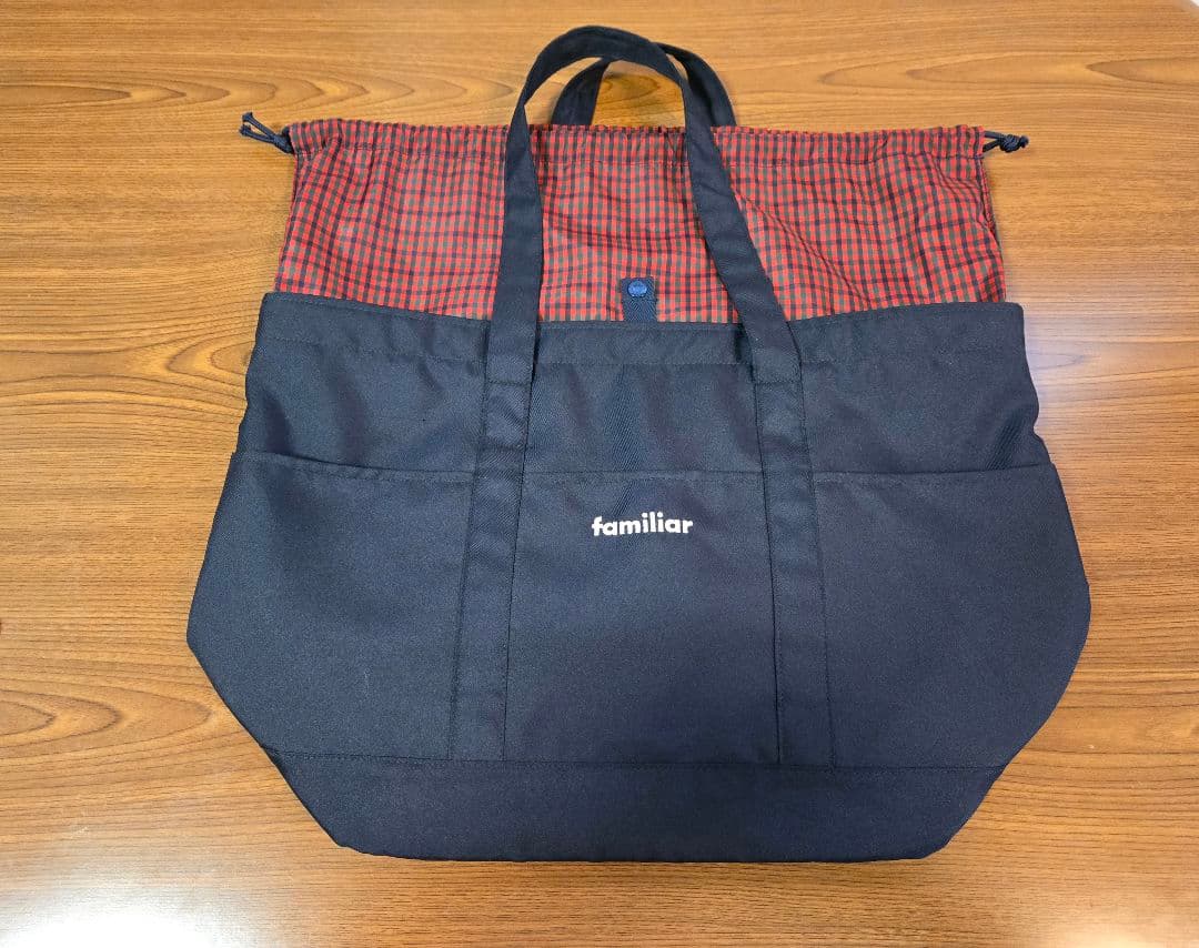 Familiar　マザーズバッグ(赤系ファミリアチェック)