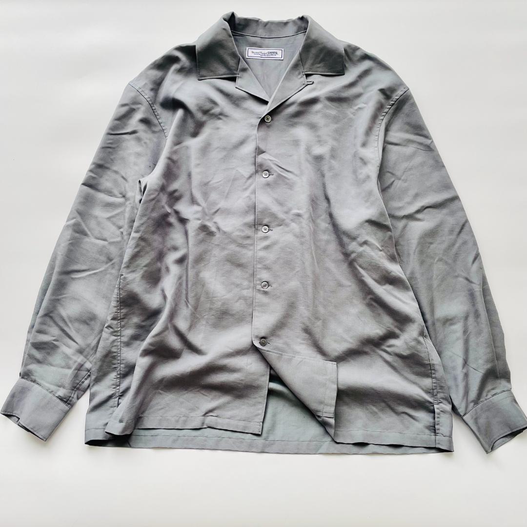 ユニバーサルプロダクツ オープンカラーシャツ 開襟 長袖 Lサイズ グレー