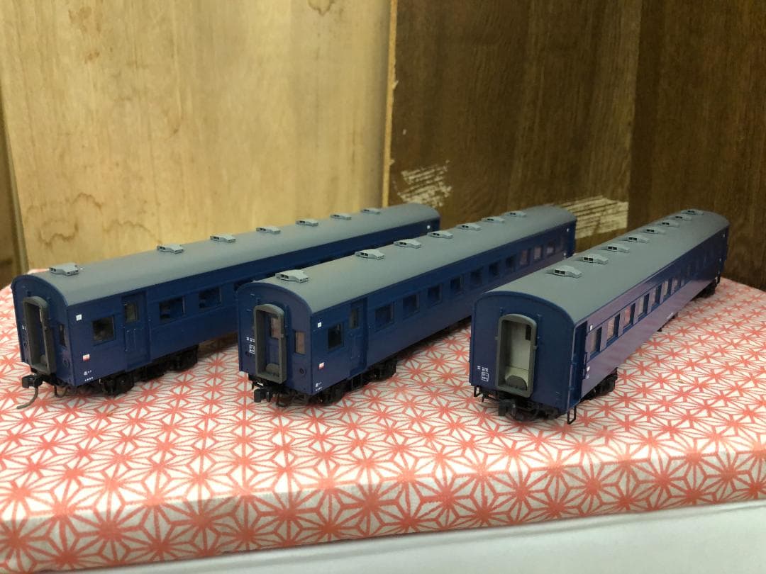 カトー　HO　スハ43 １両 ＋ スハフ42 ２両（すべてブルー） KATO】(HO)スハ43系（ブルー）2021年4月再生産 | モケイテツ