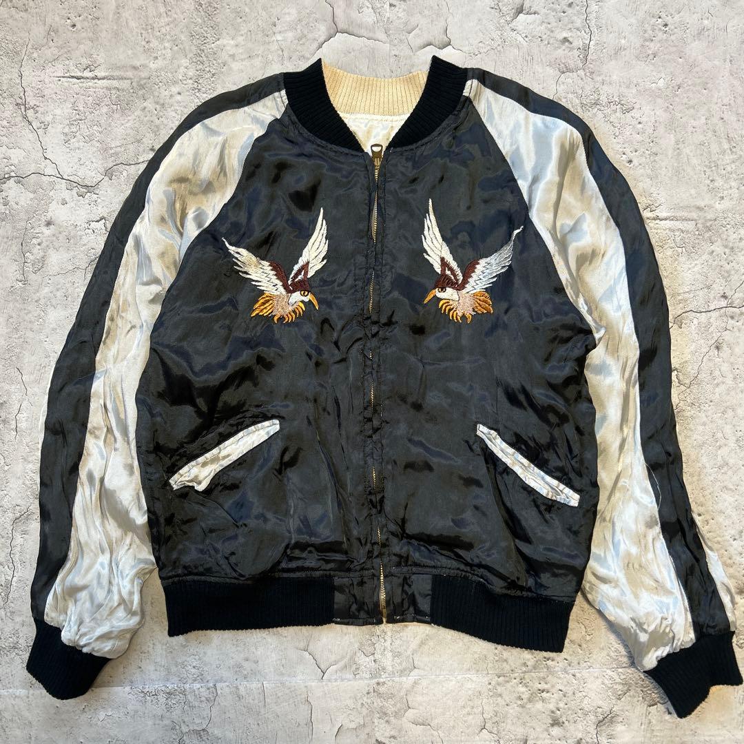 50s 復刻 WAREHOUSE 沖縄 スーベニア スカジャン 虎 鷹 サテン