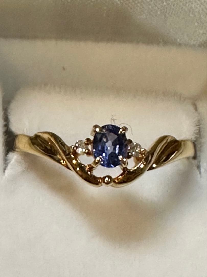 U*n様 K18 サファイア、ダイヤリング