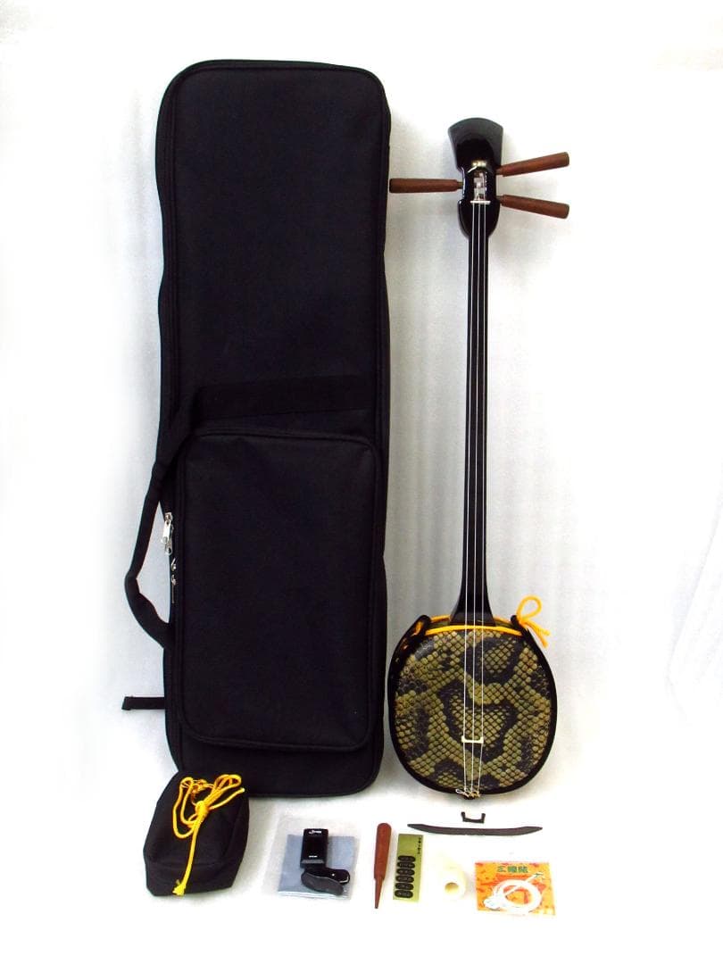 沖縄三線 初心者向けセット 美品 / 人工皮革