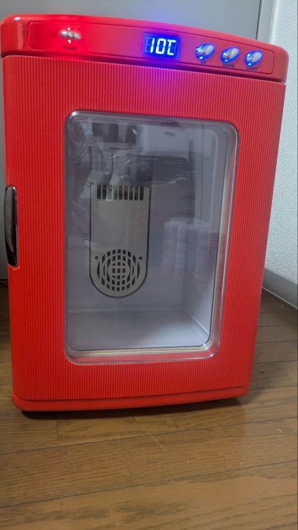 ディスプレイ型ポータブル保冷温庫 25L XHC-25 車載冷蔵庫 (赤)