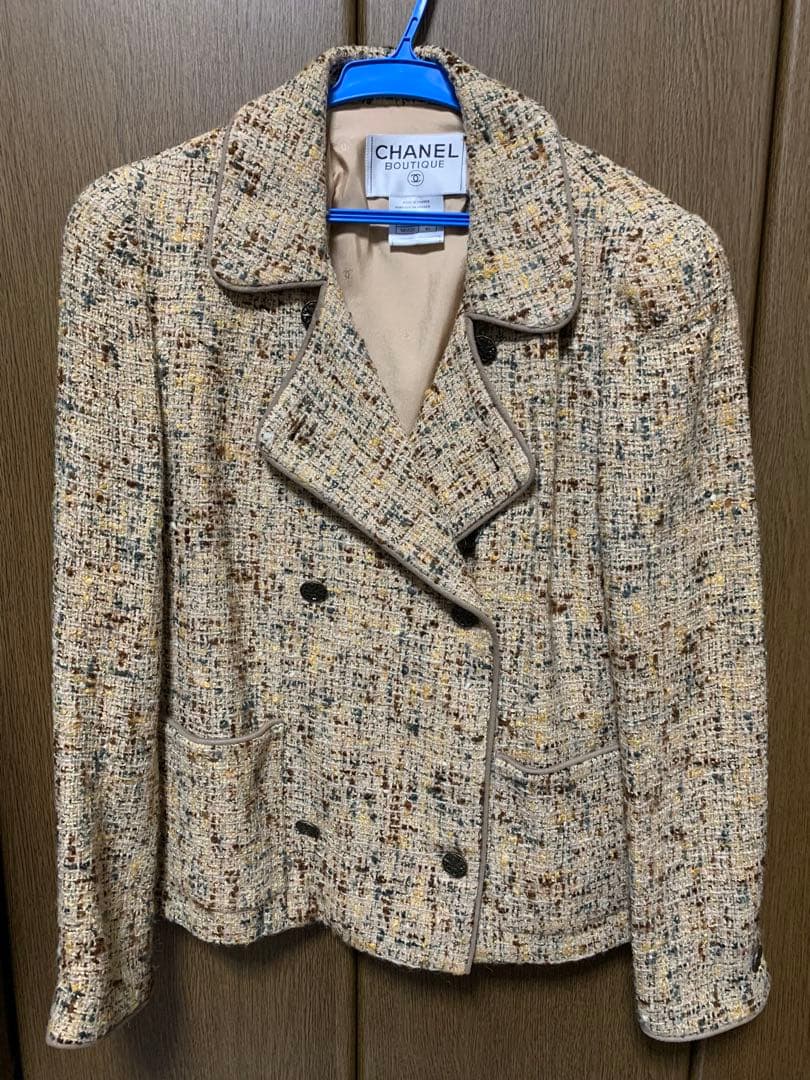 ⁇*様 CHANEL ツイードジャケット× スカート セットアップベージュ系
