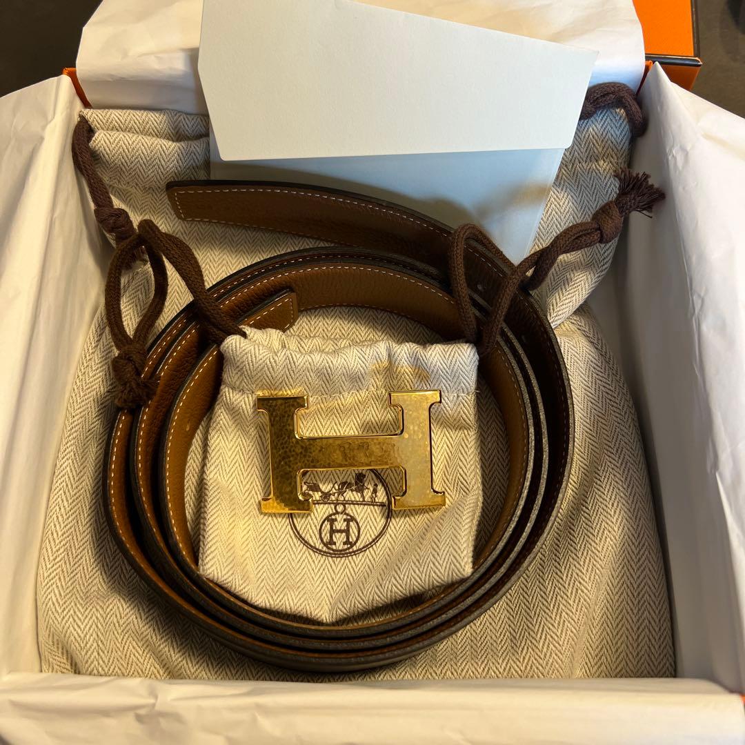 エルメス メンズ ベルトバックル 《H》 マルトレ & レザーベルト 32mm