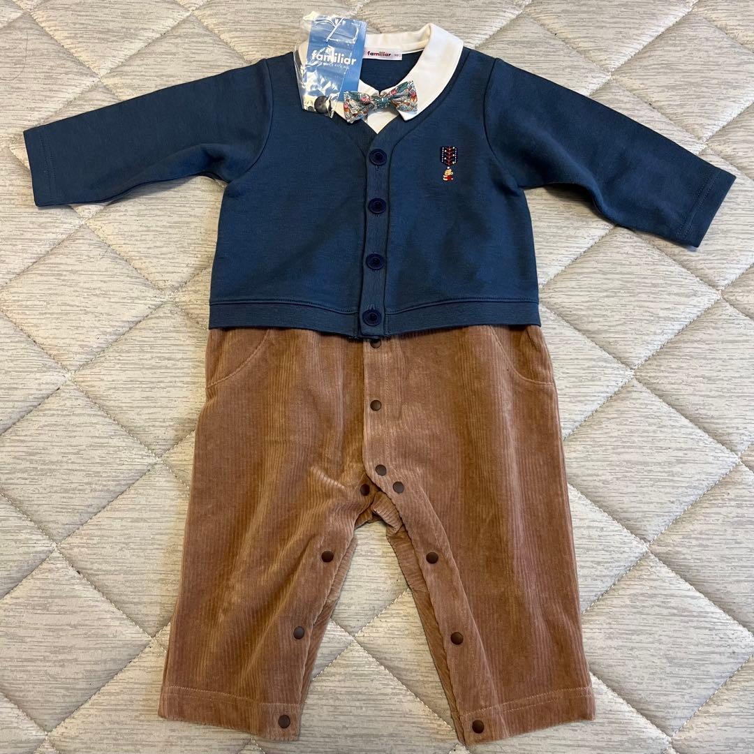 【新品未使用】familiar ファミリア カバーオール 70 秋冬〜春