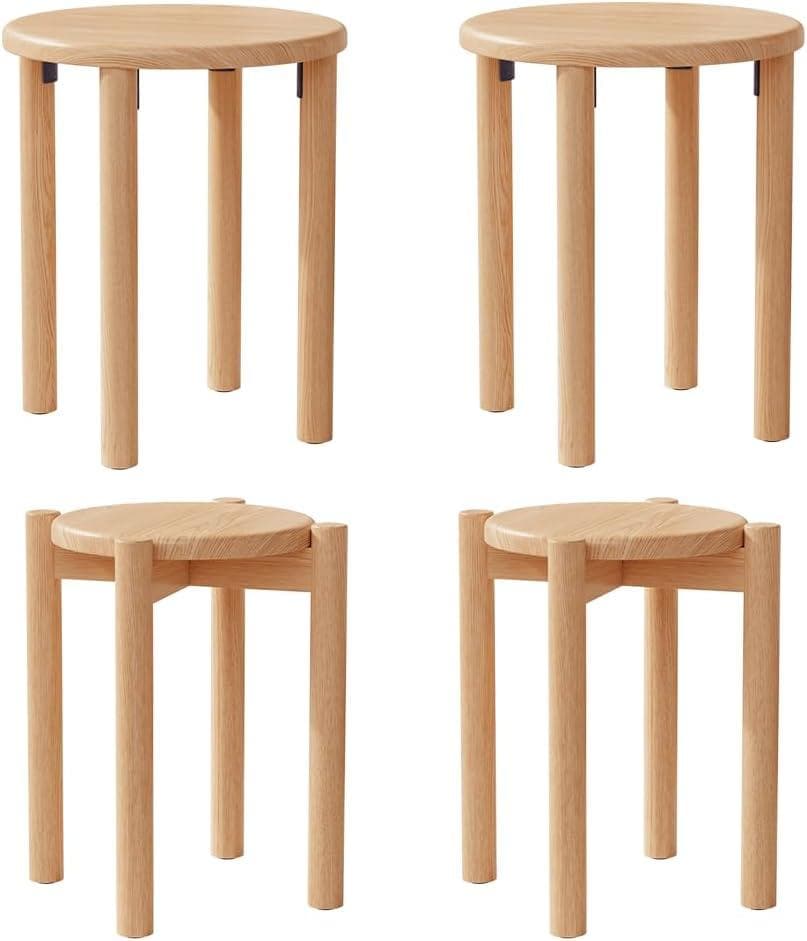 jmtw　Mangowood スタッキングチェア 木製 スツール セット