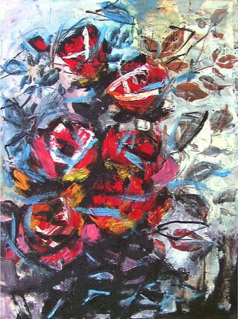 油絵 菅家令子 絵 絵画 インテリア uF6-050303 花 ばら 油絵 菅家令子 絵 絵画 インテリア uF6-050303 花 ばら 油絵 菅家令子