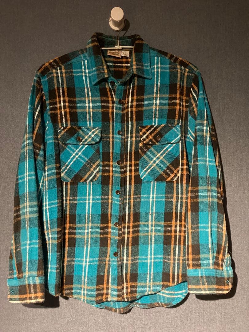 90s five brother ファイブブラザー　ネルシャツ 好配色　ブルー 好配色チェック 80s 90s ビンテージ FIVEB ROTHER ファイブブラザー