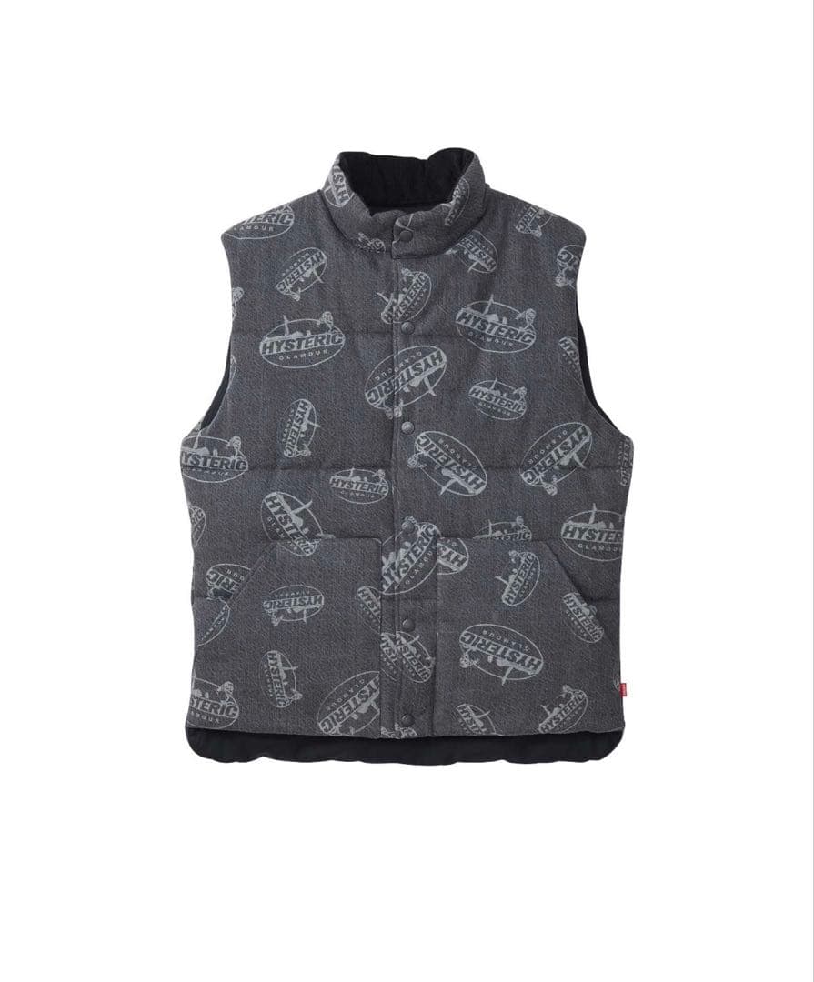 HYSTERIC GLAMOUR ロゴプリント ダウンベスト グレー ロッキーマウンテン HYSTERIC GLAMOUR ダウンベスト - メルカリ