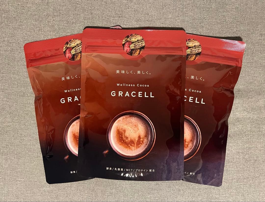 【新品未開封】グレイセル ウェルネスココア 100g入り ３袋セット