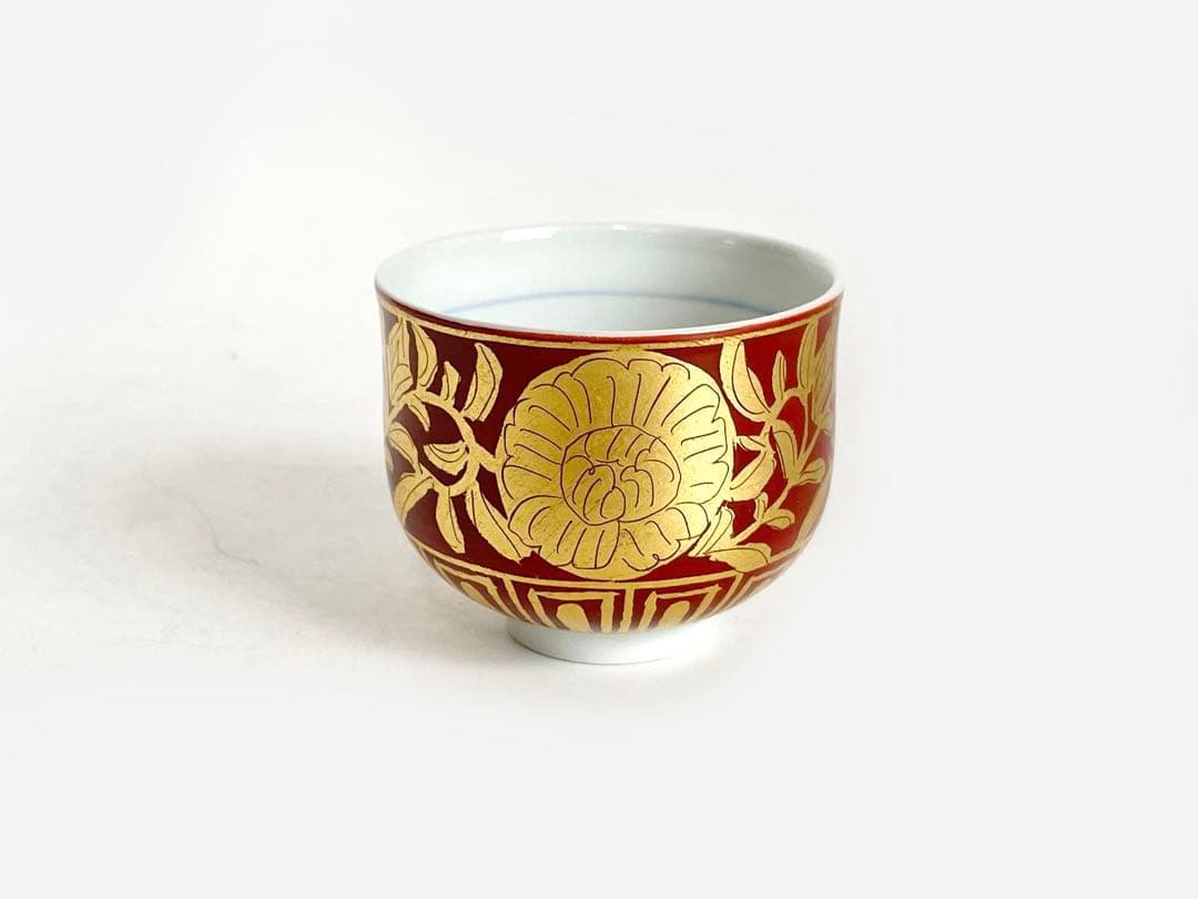 陶芸家　小野珀子　金襴手　ぐい呑　酒器　酒盃　共箱　九谷焼　猪口 鈴木五郎 黄瀬戸 ぐい吞み 酒器 猪口 ちょこ 盃 共箱 日本の陶芸家