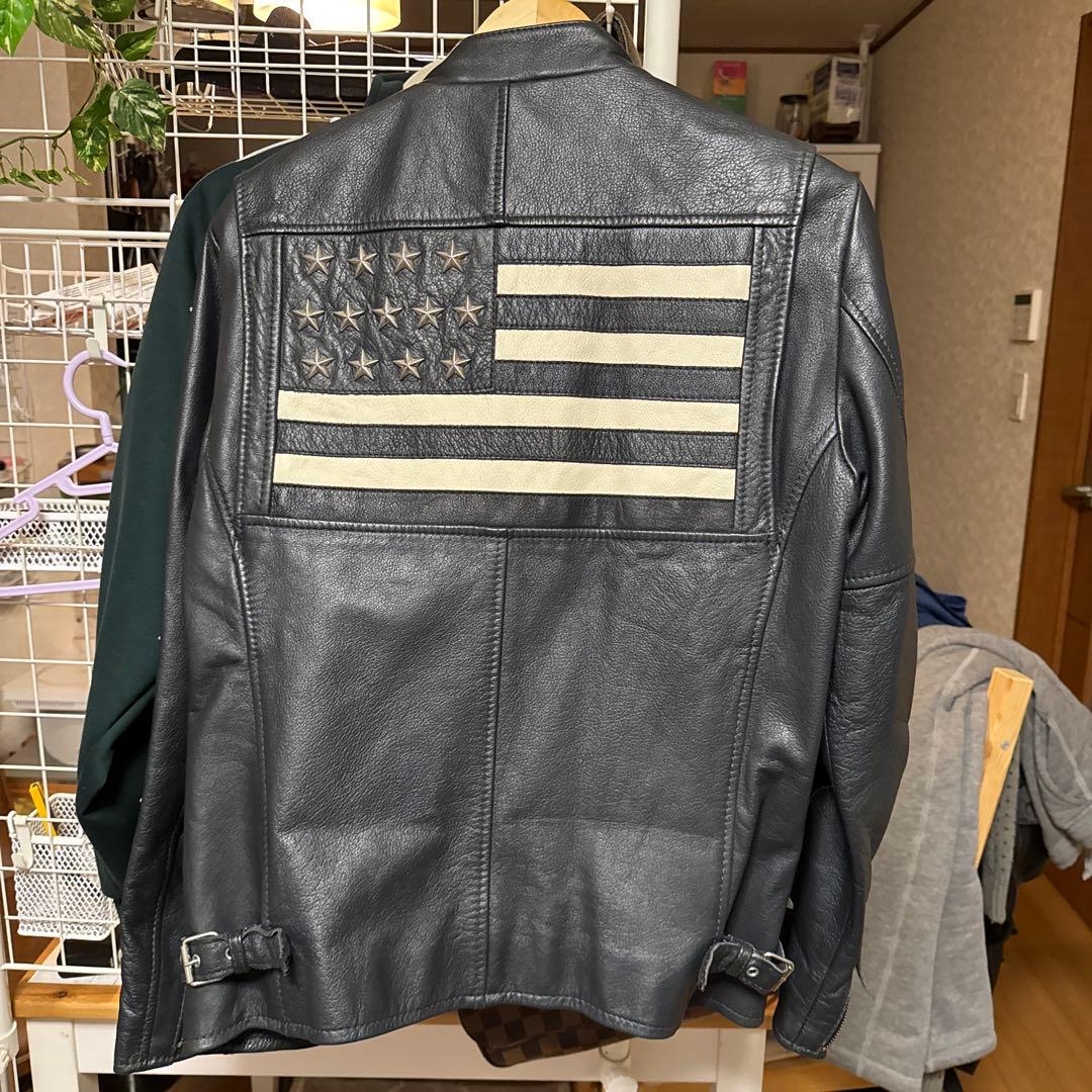 100周年 ショット製クラシックレーサージャケット 星条旗 ライダース　L