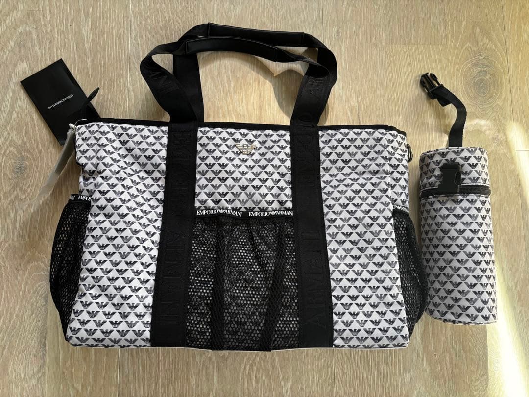 EMPORIO ARMANI マザーズバッグ ホワイト/ブラック