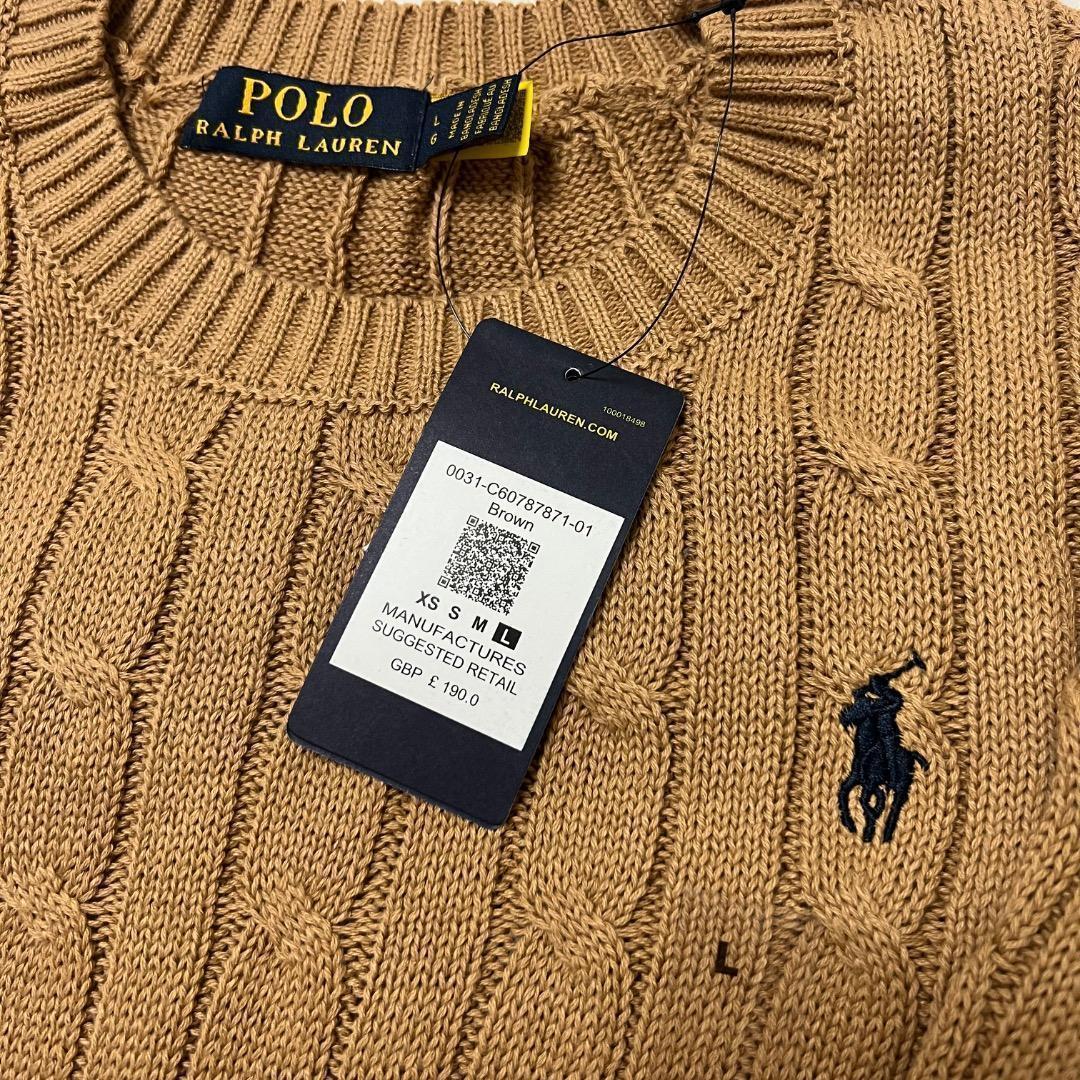 新品未使用•タグ付き】ポロラルフローレン ケーブルニットセーター L