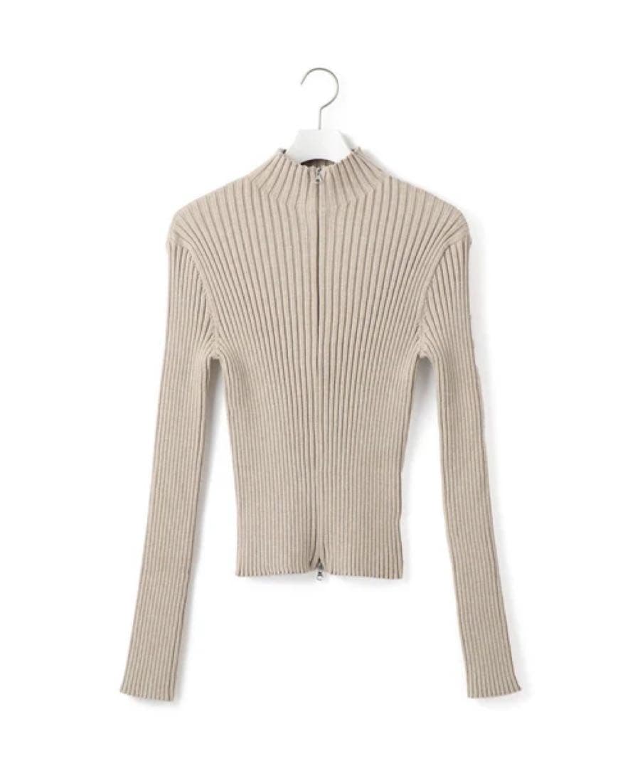 AMOMENTO（アモーメント）RIBBED HIGH NECK ZIP UP