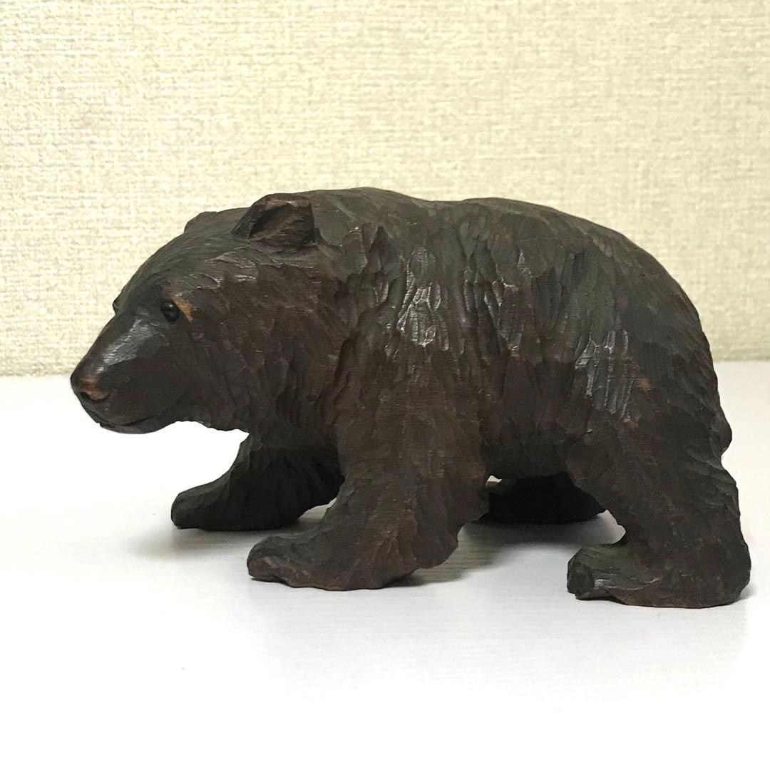 旭川アイヌ 木彫り 熊 ビンテージ 昭和レトロ 北海道 木彫 クマ - メルカリ