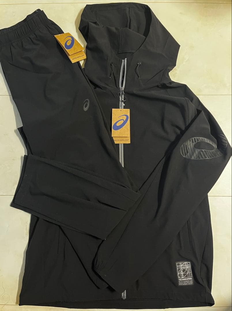 【新品未使用】ASICS/ストレッチウーブン セットアップ /ブラック/XL