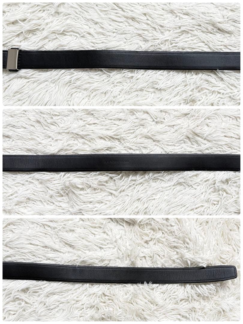 美品 バーバリー スクエアバックル ガチャベルト ブランドネーム刻印