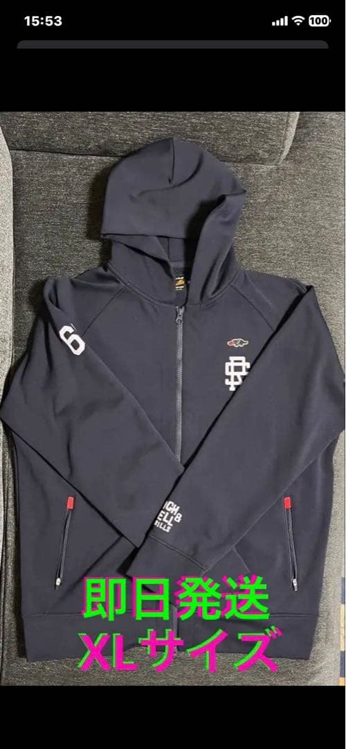 ラフ&スウェルネイビー フルジップパーカー XLサイズ