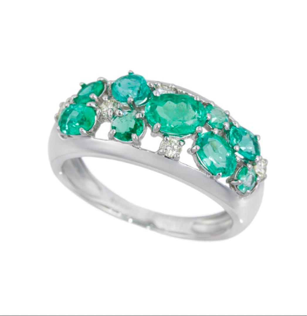 Pt950 コロンビア産エメラルド ダイヤモンド リング - メルカリ