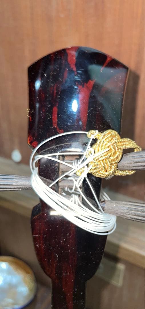 新栄堂　沖縄三線　棹のみ　黒木？　ユシ？　マカビ