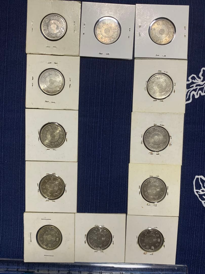 60 小型伍十銭銀貨　12枚 鳳凰 50銭銀貨/昭和11年銘(1936年) 小型50銭銀貨/鑑定品 NGC-MS65